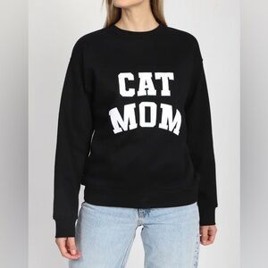 Brunette the Label CAT MOM crew neck college sweatshirt size L/XL